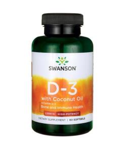 Swanson - Vitamin D-3 with Coconut Oil 2000 IU - 60 softgels