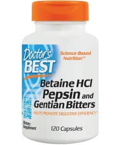 Doctor's Best - Betaine HCl Pepsin & Gentian Bitters - 120 caps