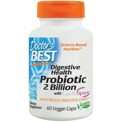 Doctor's Best - Digestive Health Probiotic 2 Billion with LactoSpore - 60 vcaps