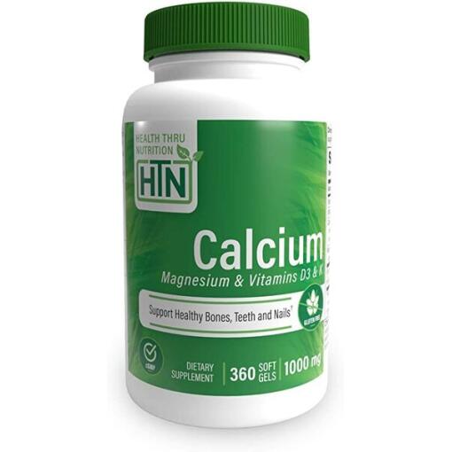 Health Thru Nutrition - Calcium with Magnesium & Vitamins D3 & K - 360 softgels