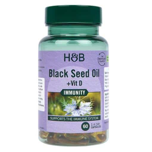Holland & Barrett - Black Seed Oil + Vit D - 60 caps