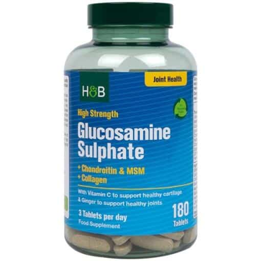 Holland & Barrett - High Strength Glucosamine Sulphate + Chondroitin & MSM + Collagen - 180 tabs