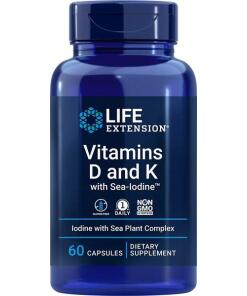 Life Extension - Vitamins D and K with Sea-Iodine - 60 caps