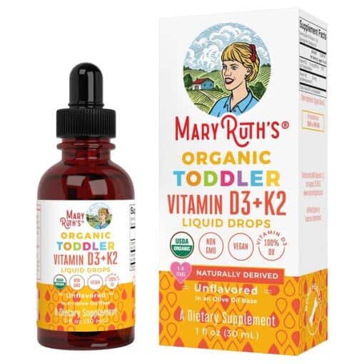 MaryRuth Organics - Organic Toddler Vitamin D3+K2 Liquid Drops - 30 ml.