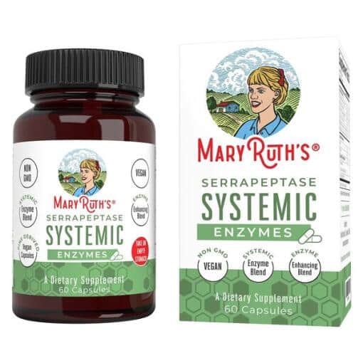 MaryRuth Organics - Serrapeptase Systemic Enzymes - 60 vcaps
