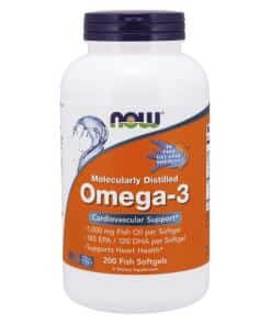 NOW Foods - Omega-3 Molecularly Distilled - 200 fish softgels