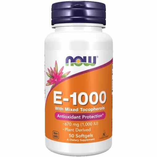 NOW Foods - Vitamin E-1000 - Natural (Mixed Tocopherols) - 50 softgels