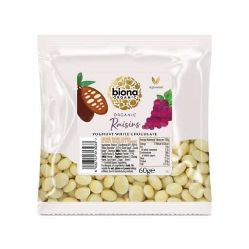 Biona Organic - Yoghurt White Chocolate Coated Raisins - 60g