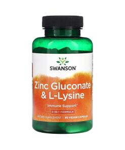 Swanson - Zinc Gluconate & L-Lysine - 90 vcaps