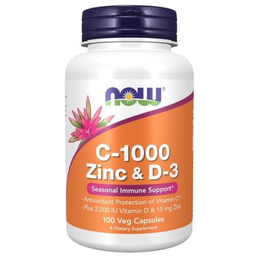 NOW Foods - C-1000 Zinc & D-3 - 100 vcaps