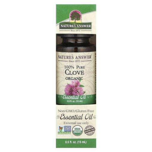 Nature's Answer - 100% Pure Clove Organic Essential Oil - 15 ml.