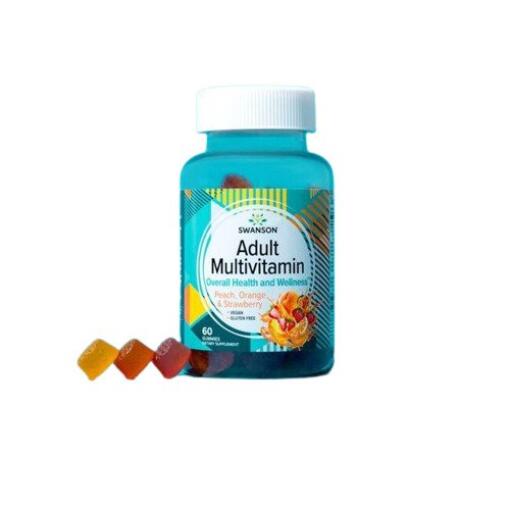 Swanson - Multivitamin für Erwachsene, Pfirsich, Orange & Erdbeere - 60 Gummibärchen