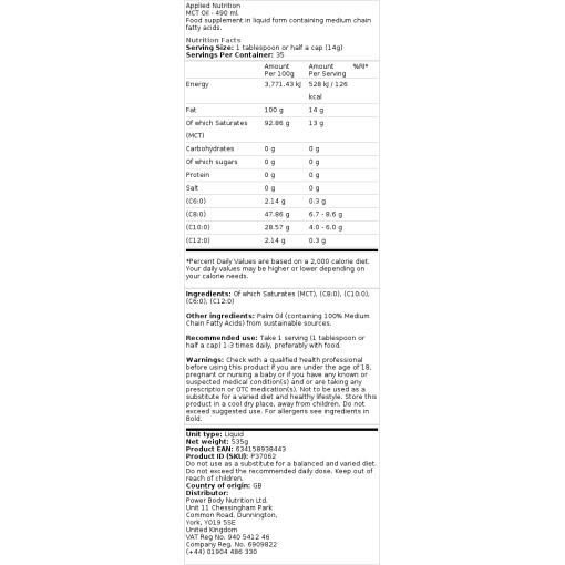 Applied Nutrition - MCT-Öl - 490 ml – Bild 2