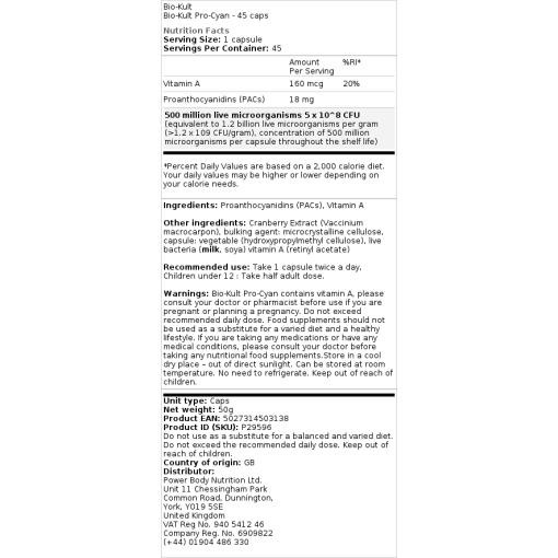Bio-Kult Pro-Cyan - 45 Kapseln – Bild 2