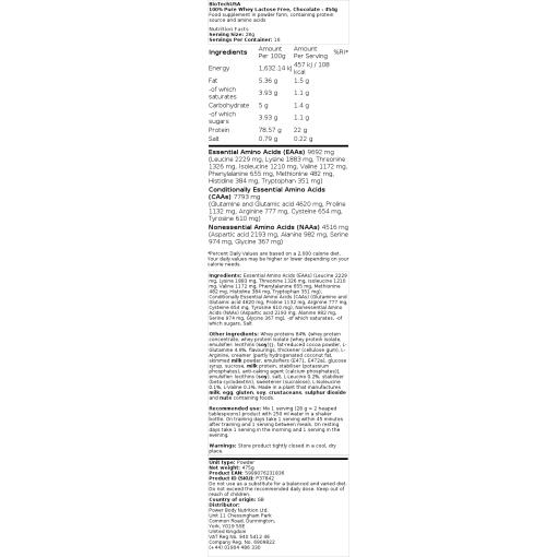 BioTechUSA - 100% reines laktosefreies Whey, Schokolade - 2270g – Bild 2