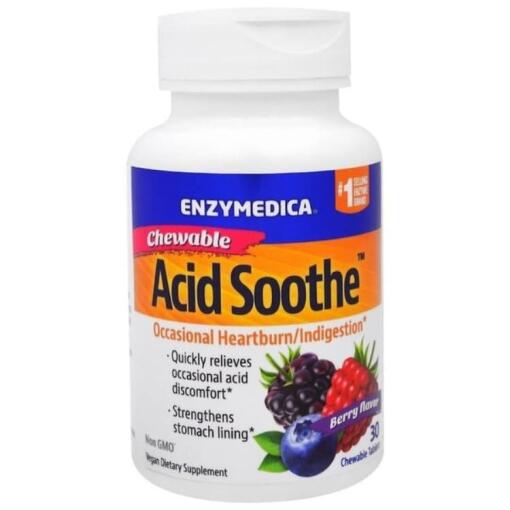 Enzymedica - Säureberuhigung, Beere - 30 Kautabletten