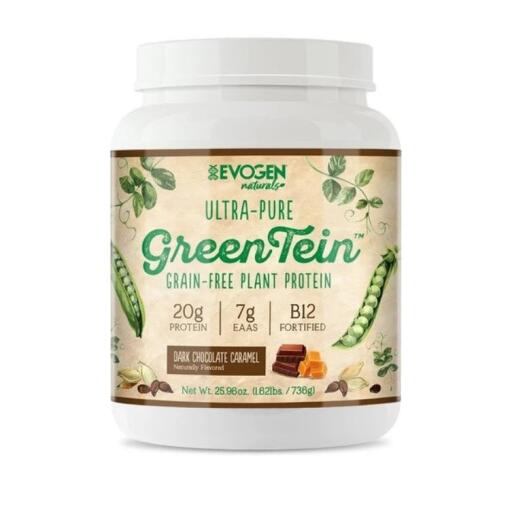 Evogen - Greentein - Kornfreies Pflanzenprotein, Dunkle Schokolade-Karamell - 736 Gramm