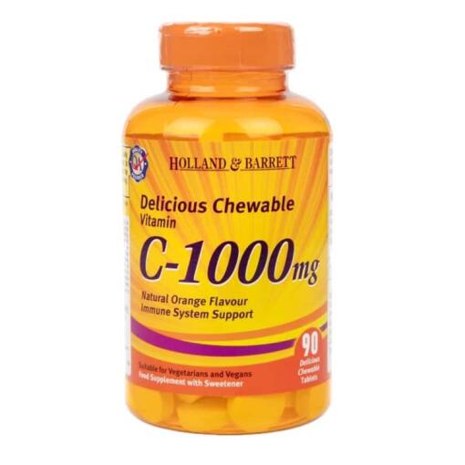 Holland & Barrett - Kautabletten mit Vitamin C und Hagebutte, 1000 mg - 90 Tabletten