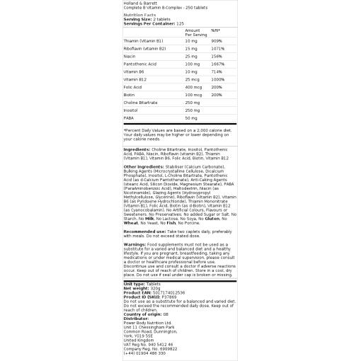 Holland & Barrett - Kompletter B-Vitamin-Komplex – Bild 3