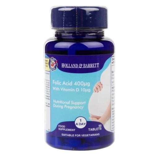 Holland & Barrett - Folsäure 400 µg mit Vitamin D 10 µg - 90 Tabletten