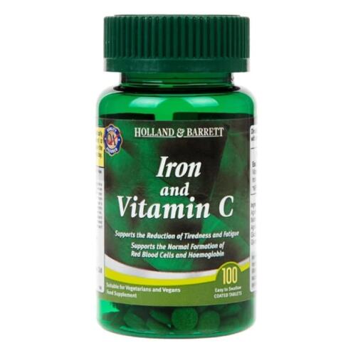 Holland & Barrett - Eisen und Vitamin C - 100 Tabletten