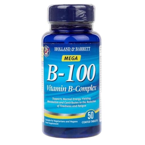 Holland & Barrett - Mega B-100 Vitamin-B-Komplex - 50 Kapseln