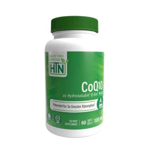 Health Thru Nutrition - Wasserlösliches Q-Gel Mega CoQ10, 100 mg - 60 Weichgelkapseln