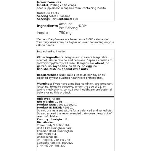 Jarrow Formulas - Inosit-Pulver - 227g – Bild 2
