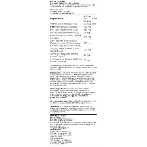 Jarrow Formulas - Prostata-Optimierer - 90 Weichkapseln – Bild 2