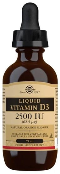 Solgar - Flüssiges Vitamin D3, 2500 IE (natürlicher Orangengeschmack) - 59 ml