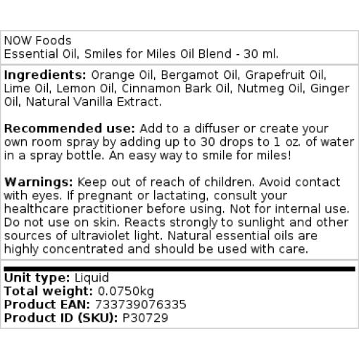 NOW Foods - Ätherisches Öl, Smiles for Miles-Ölmischung - 30 ml – Bild 2