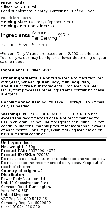 NOW Foods - Kolloidales Silberwasser - 237 ml – Bild 2