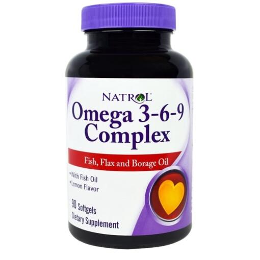 Natrol - Omega 3-6-9 Komplex - 90 Weichkapseln