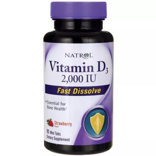 Natrol - Vitamin D3 Schnellauflösende Tabletten, 2000 IE - 90 Stück – Bild 2
