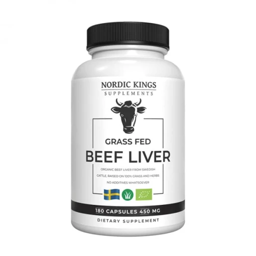 Nordic Kings - Nordische Könige 100% Grasgefütterte Bio-Rinderleber - 180 Kapseln