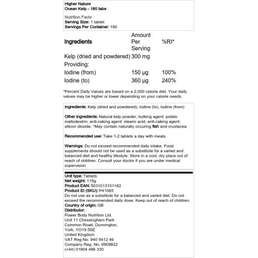 Higher Nature - Meeresalgen - 180 Tabletten – Bild 2