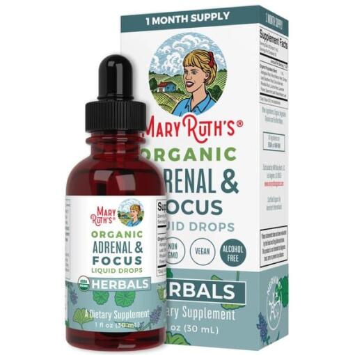 MaryRuth Organics - Ökologische Nebennieren- und Fokus-Tropfen - 30 ml