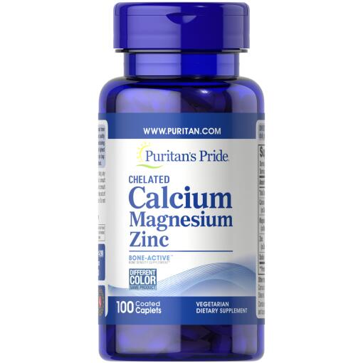 Puritan's Pride - Calcium, Magnesium og Zink - 100 tabletter