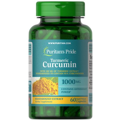 Puritan's Pride - Gurkemeje Curcumin, 1000 mg - 60 kapsler