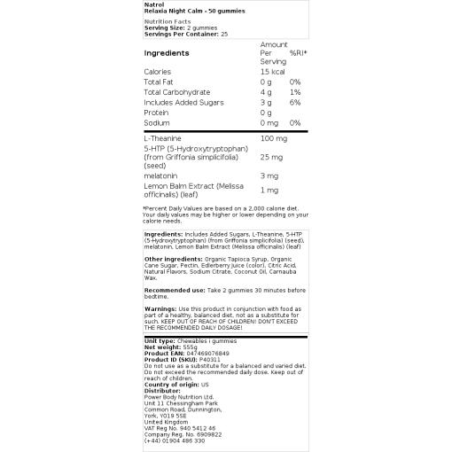 Natrol - Relaxia Nacht Ruhe - 50 Gummibärchen – Bild 2