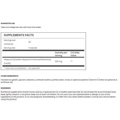 Swanson - Ubiquinol, 200 mg - 30 Weichkapseln – Bild 2