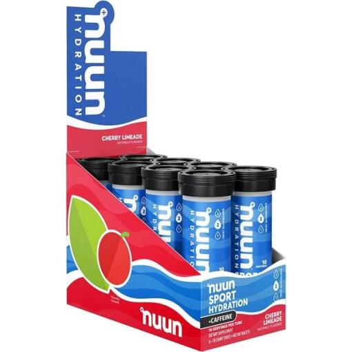 Nuun - Sport Hydration + Koffein, Kirsch-Limonade - 8 x 10 Zählröhrchen