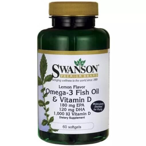 Swanson - Omega-3 Fischöl mit Vitamin D - 60 Weichgelatinekapseln – Bild 2
