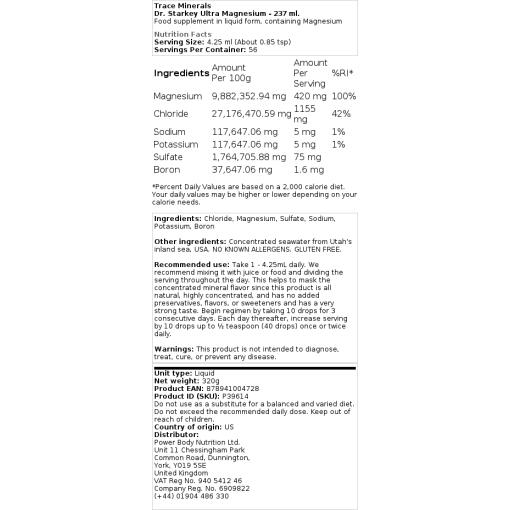 Trace Minerals - Dr. Starkey Ultra Magnesium - 237 ml – Bild 2