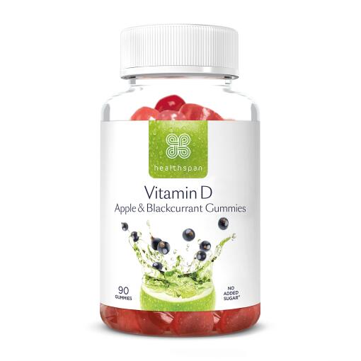 Healthspan - Vitamin D Gummis, Apfel und Schwarze Johannisbeere - 30 Stück