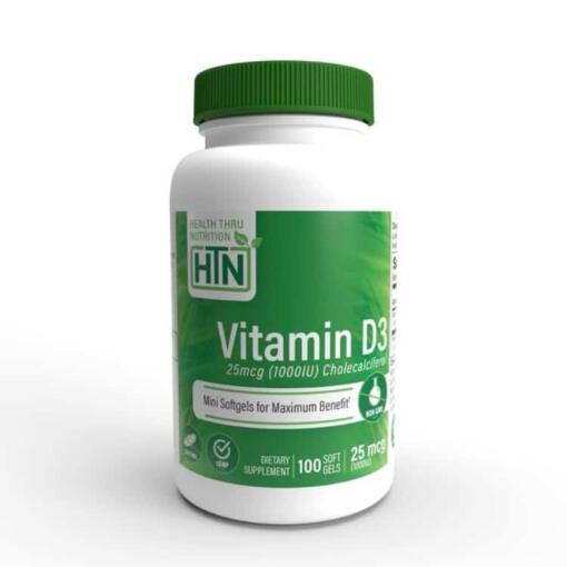 Health Thru Nutrition - Vitamin D3, 1000 IE - 100 Weichkapseln