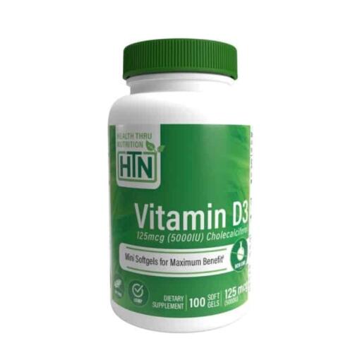 Health Thru Nutrition - Vitamin D3, 5000 IE - 100 Weichkapseln