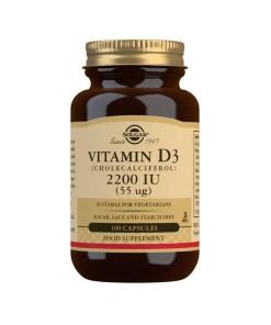 Solgar - Vitamin D3 Cholecalciferol, 55 mcg - 100 Kapseln
