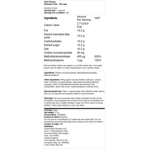 Zein Pharma - Doloctan Forte - 160 Kapseln – Bild 2
