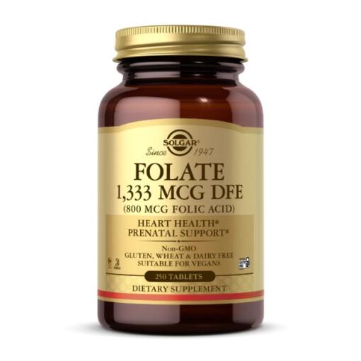 SOLGAR Folate 1333 mcg DFE (800 mcg Folic Acid) (250 tabs)